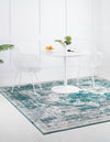 Riviera Elegance Collection Area Rug -  Menton (Turquoise) Square Turquoise  lifestyle 41