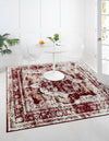 Riviera Elegance Collection Area Rug -  Menton (Burgundy) Square Burgundy  lifestyle 53