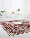 Riviera Elegance Collection Area Rug -  Menton (Burgundy) Square Burgundy  lifestyle 54