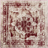 Riviera Elegance Collection Area Rug -  Menton (Burgundy) Square Burgundy Main