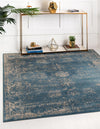 Riviera Elegance Collection Area Rug - Antibes (Blue) Square Blue  lifestyle 37