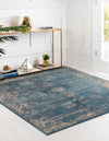Riviera Elegance Collection Area Rug - Antibes (Blue) Square Blue  lifestyle 38