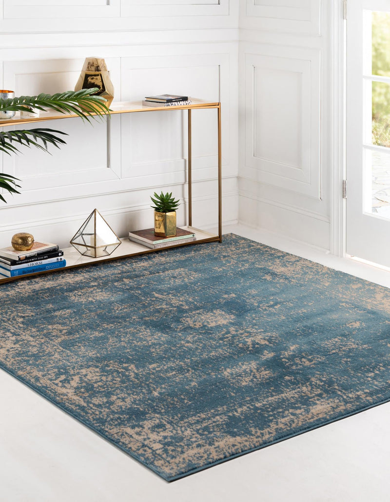 Riviera Elegance Collection Area Rug - Antibes (Blue) Square Blue  lifestyle 38