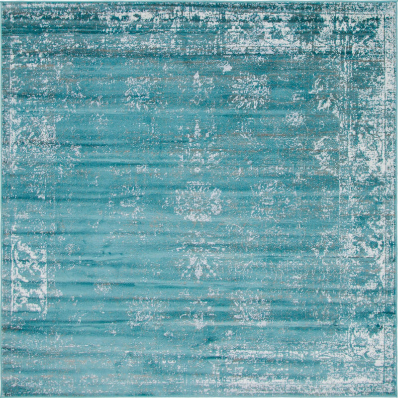 Riviera Elegance Collection Area Rug - Antibes (Turquoise) Square Turquoise Main