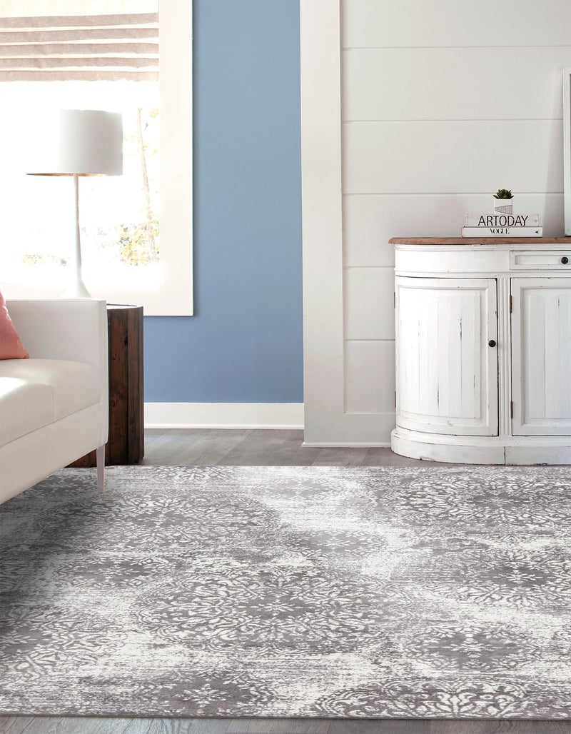 Riviera Elegance Collection Area Rug -  Monaco (Light Gray) Square Light Gray  lifestyle 3