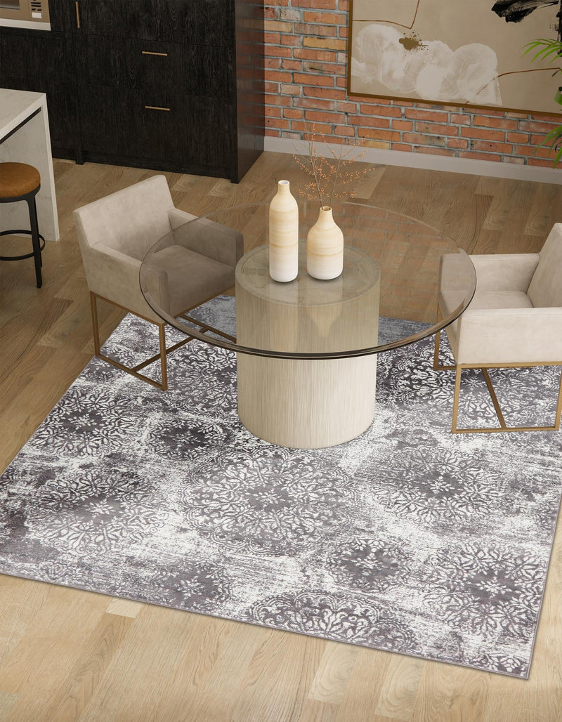 Riviera Elegance Collection Area Rug -  Monaco (Light Gray) Square Light Gray  lifestyle 6