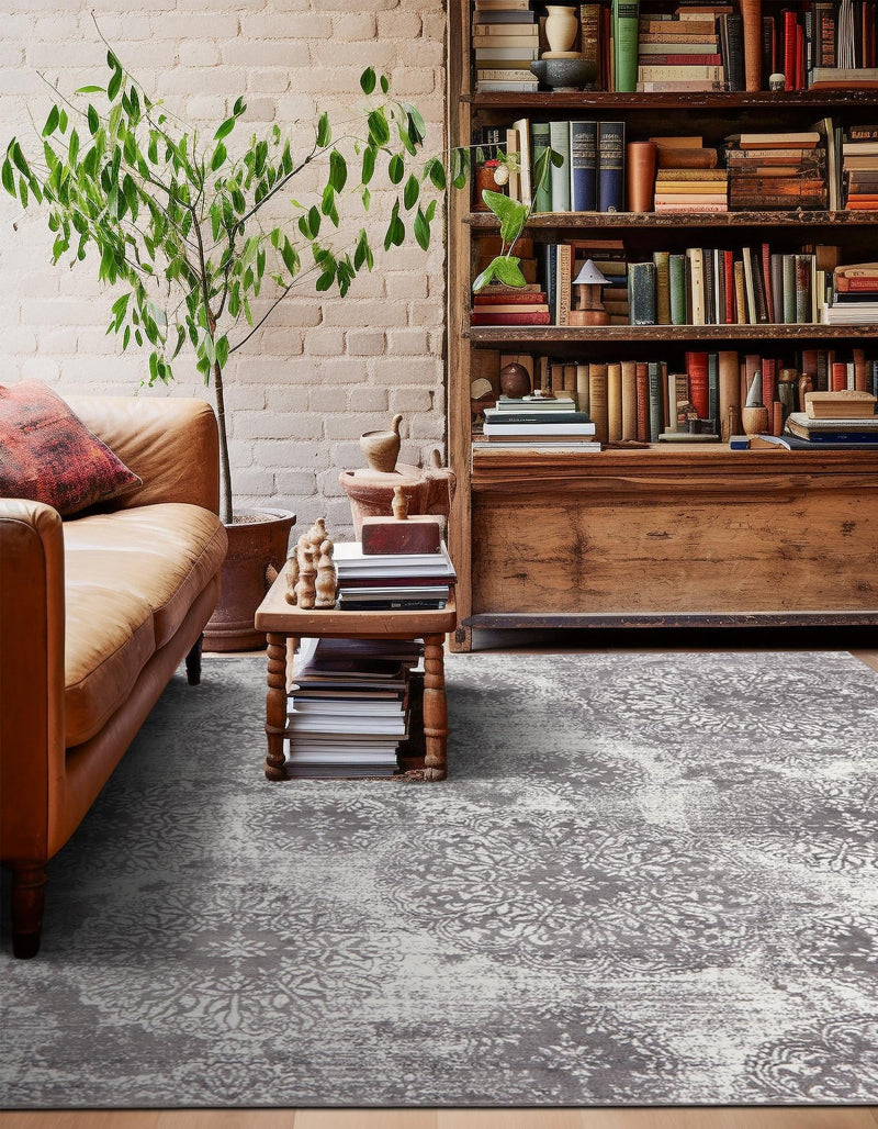 Riviera Elegance Collection Area Rug -  Monaco (Light Gray) Square Light Gray  lifestyle 15