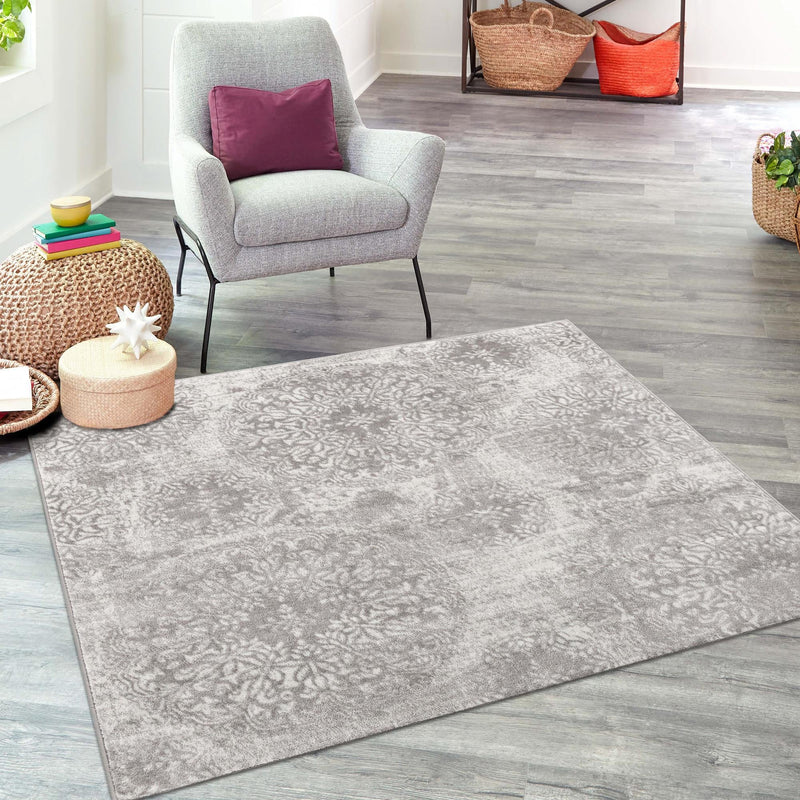 Riviera Elegance Collection Area Rug -  Monaco (Light Gray) Square Light Gray  lifestyle 61