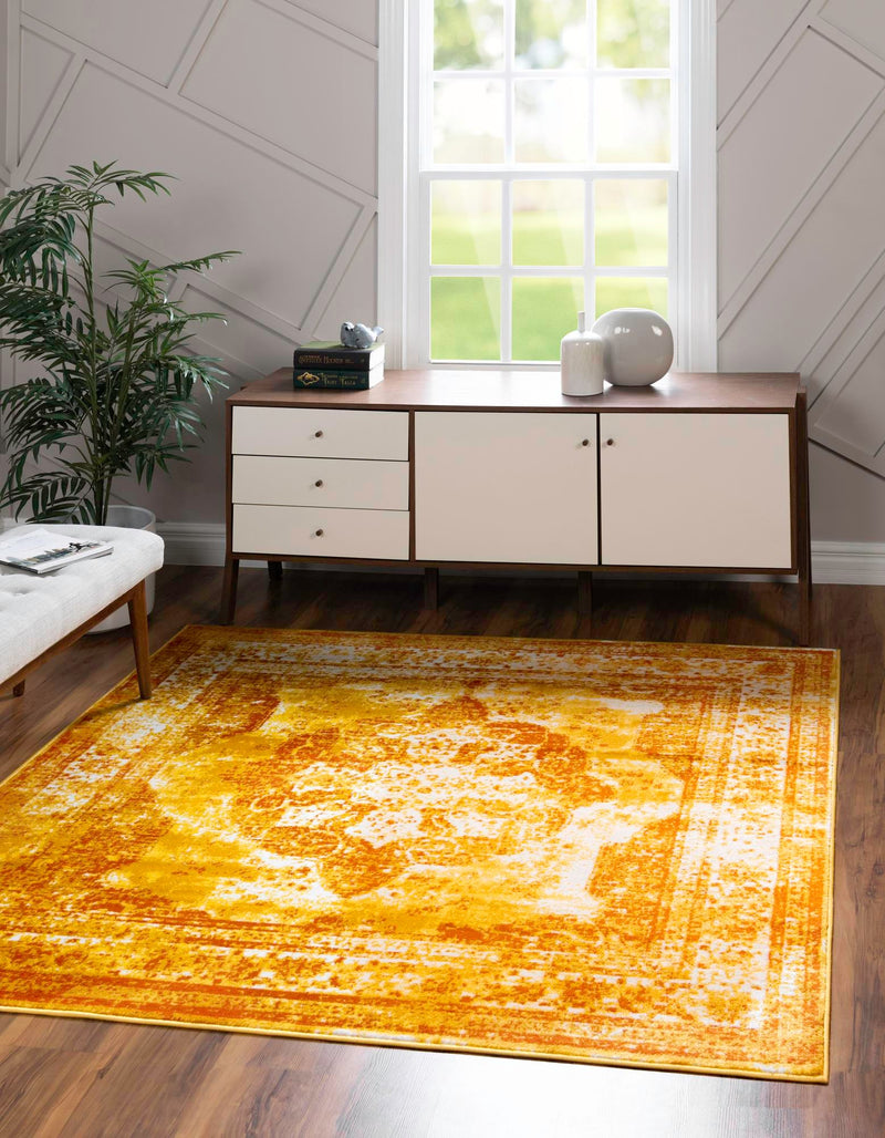 Riviera Elegance Collection Area Rug -  Menton (Orange) Square Orange  lifestyle 41