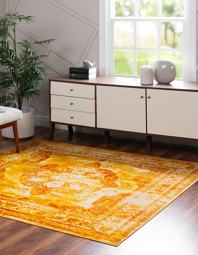 Riviera Elegance Collection Area Rug -  Menton (Orange) Square Orange  lifestyle 42