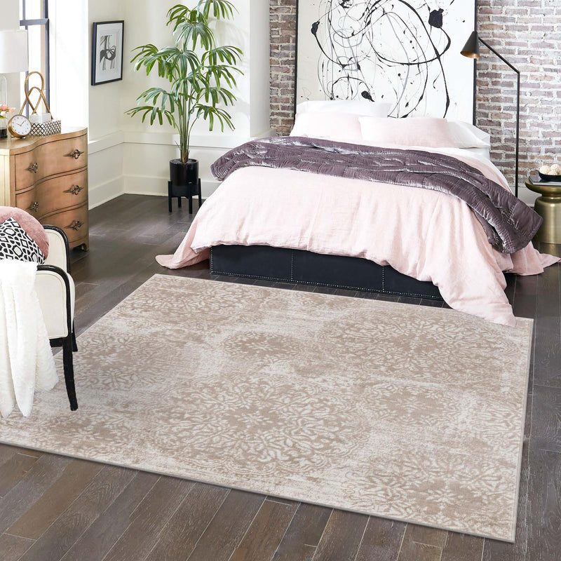 Riviera Elegance Collection Area Rug -  Monaco (Beige) Square Beige  lifestyle 43