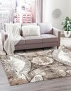 Riviera Elegance Collection Area Rug -  Nice Square Brown  lifestyle 54