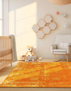 Riviera Elegance Collection Area Rug - Antibes (Orange) Square Orange  lifestyle 5