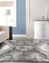 Riviera Elegance Collection Area Rug -  Nice Square Dark Gray  lifestyle 0