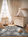 Riviera Elegance Collection Area Rug -  Nice Square Dark Gray  lifestyle 3