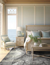 Riviera Elegance Collection Area Rug -  Nice Square Dark Gray  lifestyle 13