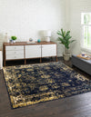 Riviera Elegance Collection Area Rug - Antibes (Navy Blue) Square Navy Blue  lifestyle 39