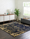 Riviera Elegance Collection Area Rug - Antibes (Navy Blue) Square Navy Blue  lifestyle 40