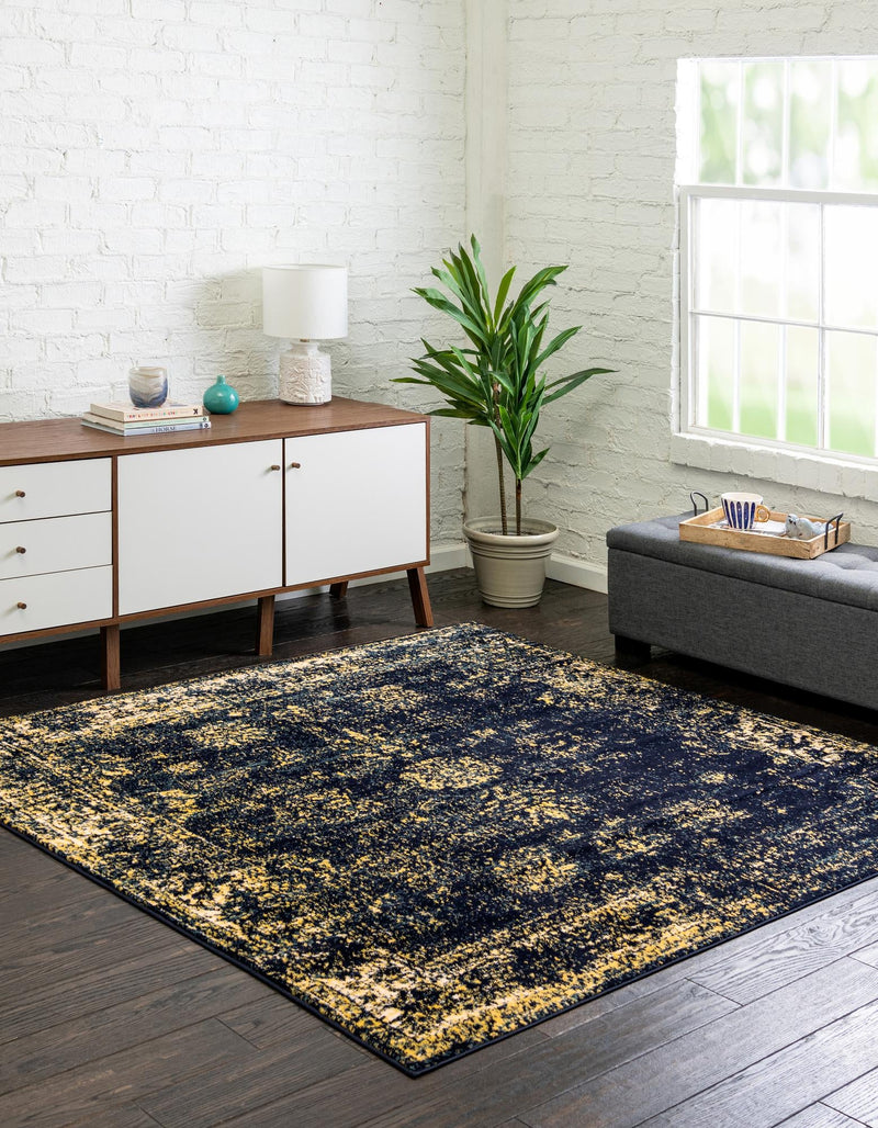 Riviera Elegance Collection Area Rug - Antibes (Navy Blue) Square Navy Blue  lifestyle 40
