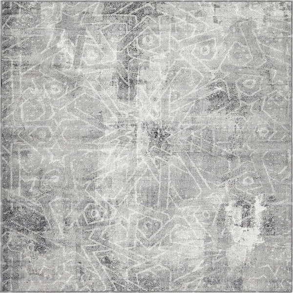 Riviera Elegance Collection Area Rug -  Grasse Square Dark Gray Main
