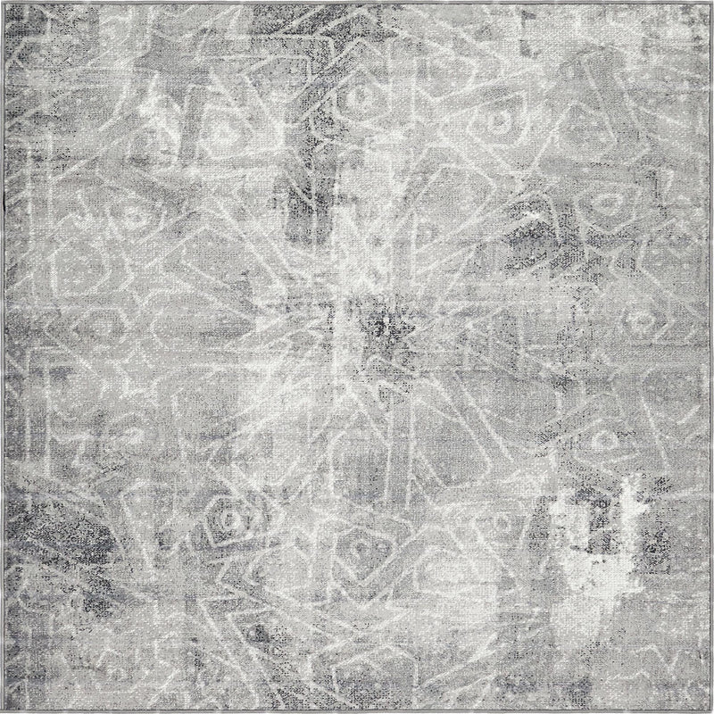 Riviera Elegance Collection Area Rug -  Grasse Square Dark Gray Main