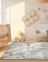 Riviera Elegance Collection Area Rug -  Grasse Square Dark Gray  lifestyle 5