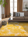 Riviera Elegance Collection Area Rug -  Monaco (Yellow) Square Yellow  lifestyle 0