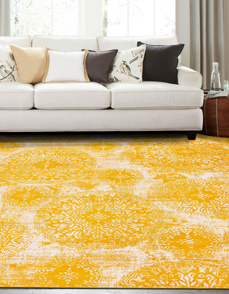 Riviera Elegance Collection Area Rug -  Monaco (Yellow) Square Yellow  lifestyle 3