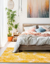 Riviera Elegance Collection Area Rug -  Monaco (Yellow) Square Yellow  lifestyle 9
