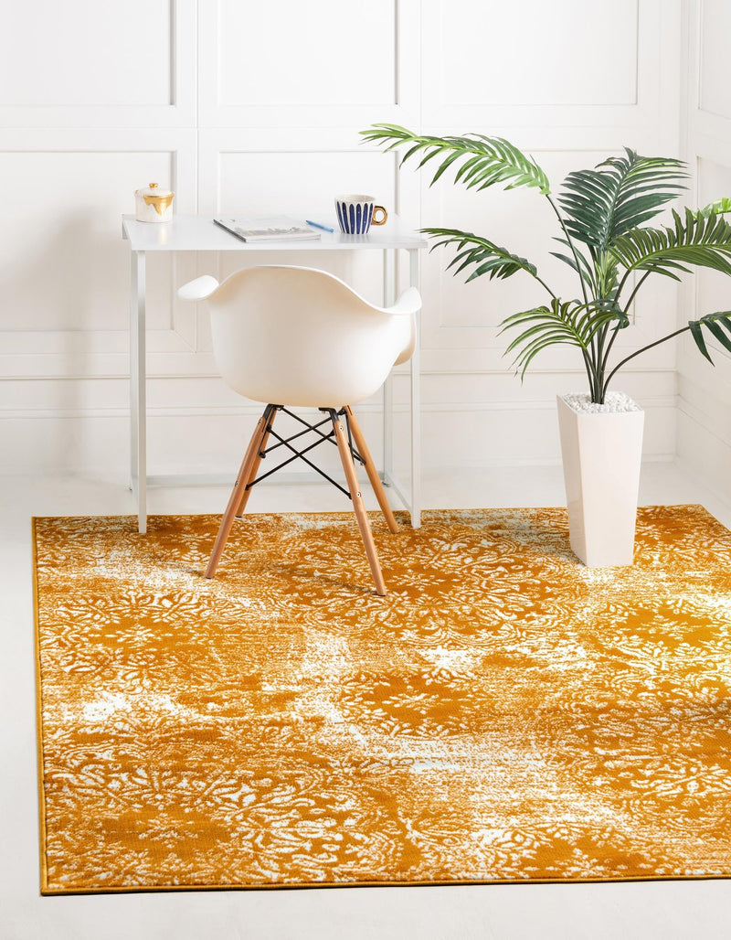 Riviera Elegance Collection Area Rug -  Monaco (Yellow) Square Yellow  lifestyle 36