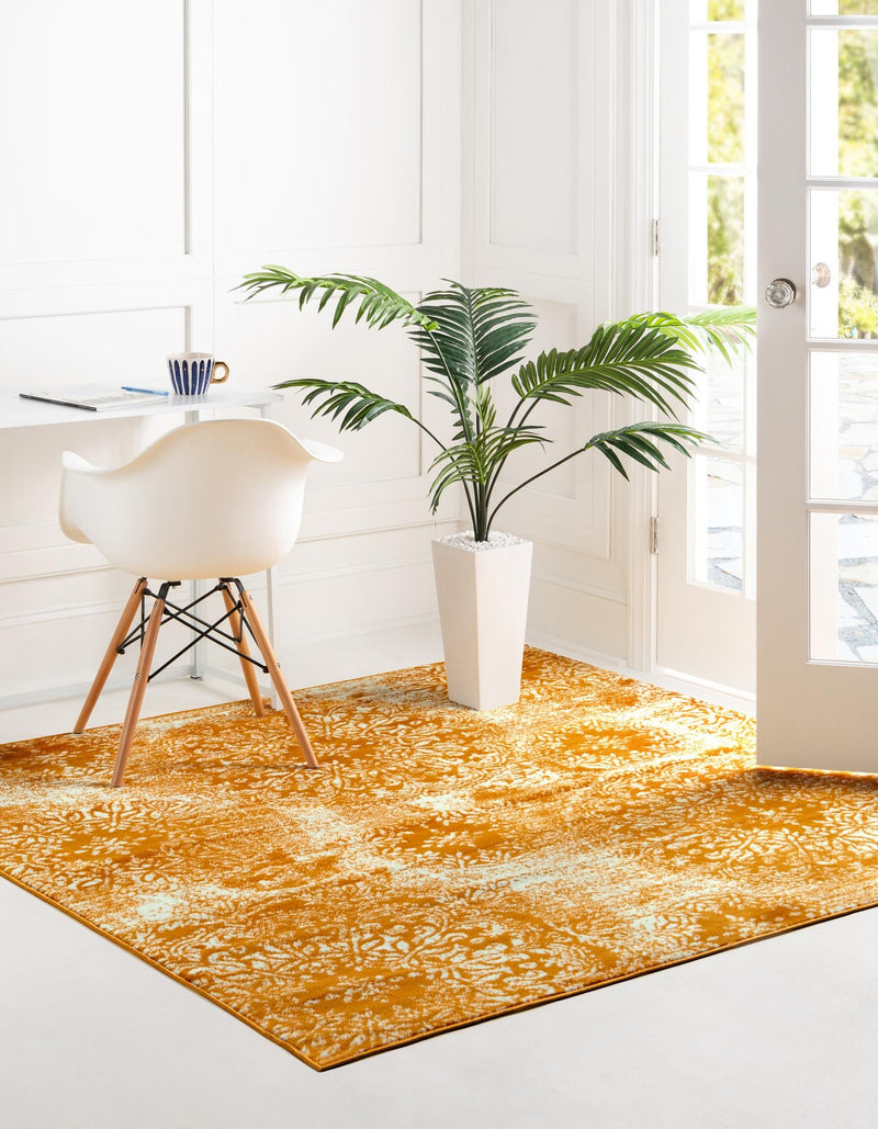 Riviera Elegance Collection Area Rug -  Monaco (Yellow) Square Yellow  lifestyle 37