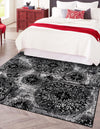 Riviera Elegance Collection Area Rug -  Monaco (Black) Square Black  lifestyle 0