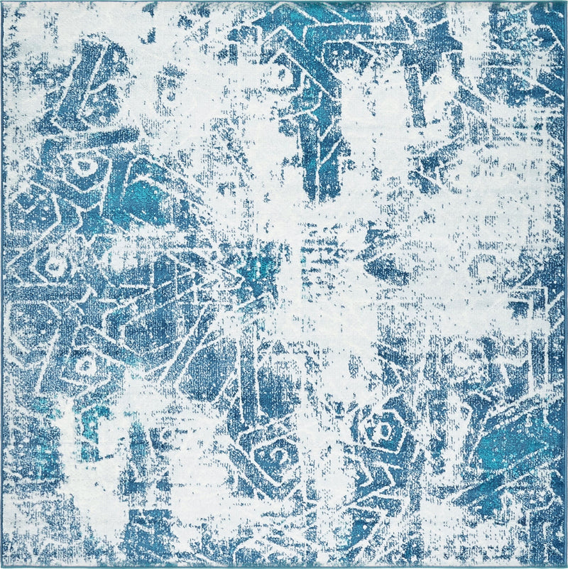 Riviera Elegance Collection Area Rug -  Grasse Square Blue  lifestyle 52