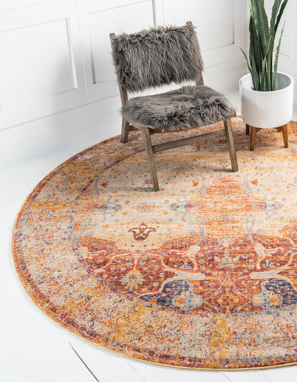 Oxfordshire Elegance Collection Area Rug -  Didcot Round Multi  lifestyle 36