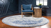 Oxfordshire Elegance Collection Area Rug -  Didcot Round Navy Blue  lifestyle 33