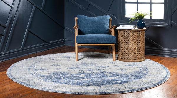 Oxfordshire Elegance Collection Area Rug -  Didcot Round Navy Blue  lifestyle 33