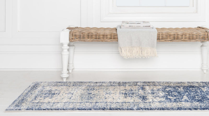 Oxfordshire Elegance Collection Area Rug -  Didcot Runner Navy Blue  lifestyle 36