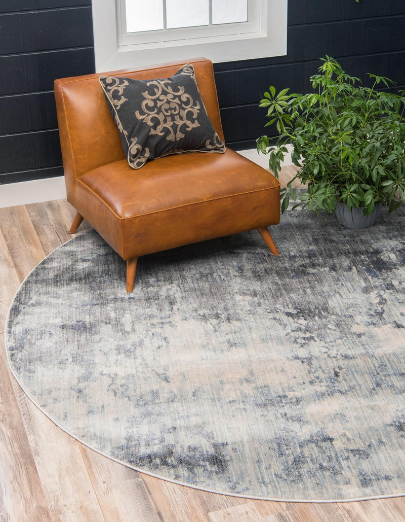 Lunar Luxe Collection Area Rug - Selene Round Gray  lifestyle 32