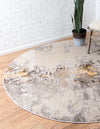 Lunar Luxe Collection Area Rug - Selene Round Ivory Beige  lifestyle 28
