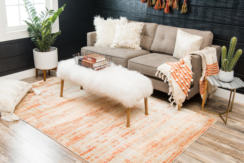 Lunar Luxe Collection Area Rug -  Artemis Rectangle Orange  lifestyle 9