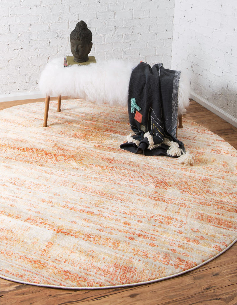 Lunar Luxe Collection Area Rug -  Artemis Round Orange  lifestyle 68