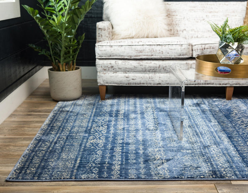 Lunar Luxe Collection Area Rug -  Artemis Rectangle Navy Blue  lifestyle 11