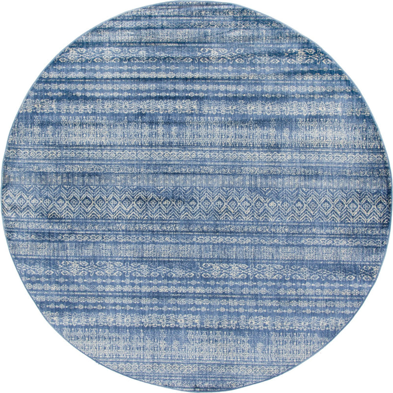 Lunar Luxe Collection Area Rug -  Artemis Round Navy Blue  lifestyle 31