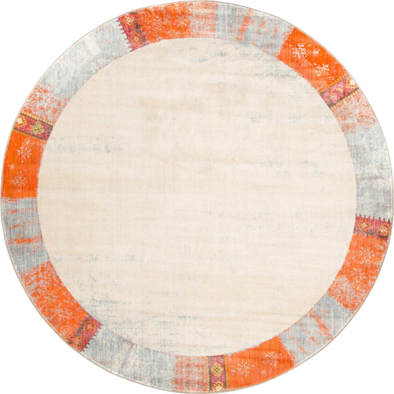 Lunar Luxe Collection Area Rug -  Ganymede Round Orange  lifestyle 26