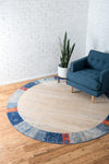 Lunar Luxe Collection Area Rug -  Ganymede Round Blue  lifestyle 38