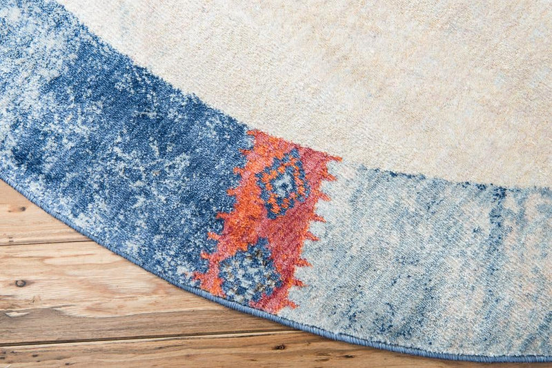 Lunar Luxe Collection Area Rug -  Ganymede Round Blue  lifestyle 55