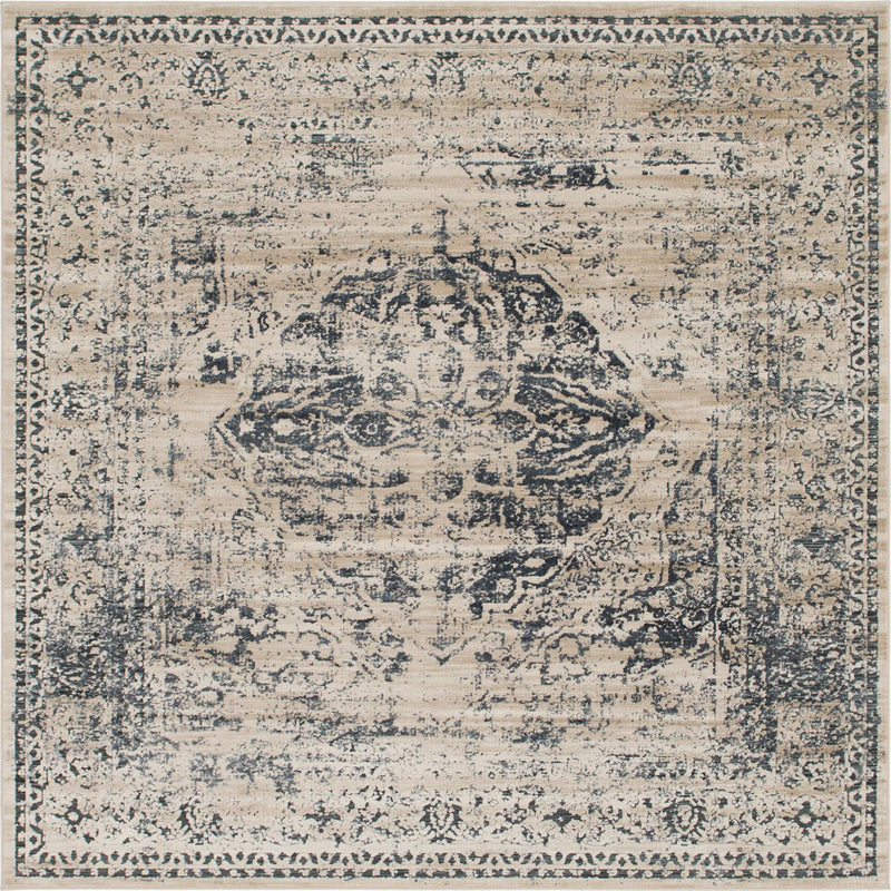 Coastal Manor Collection Area Rug -  Dunes Square Dark Blue  lifestyle 26