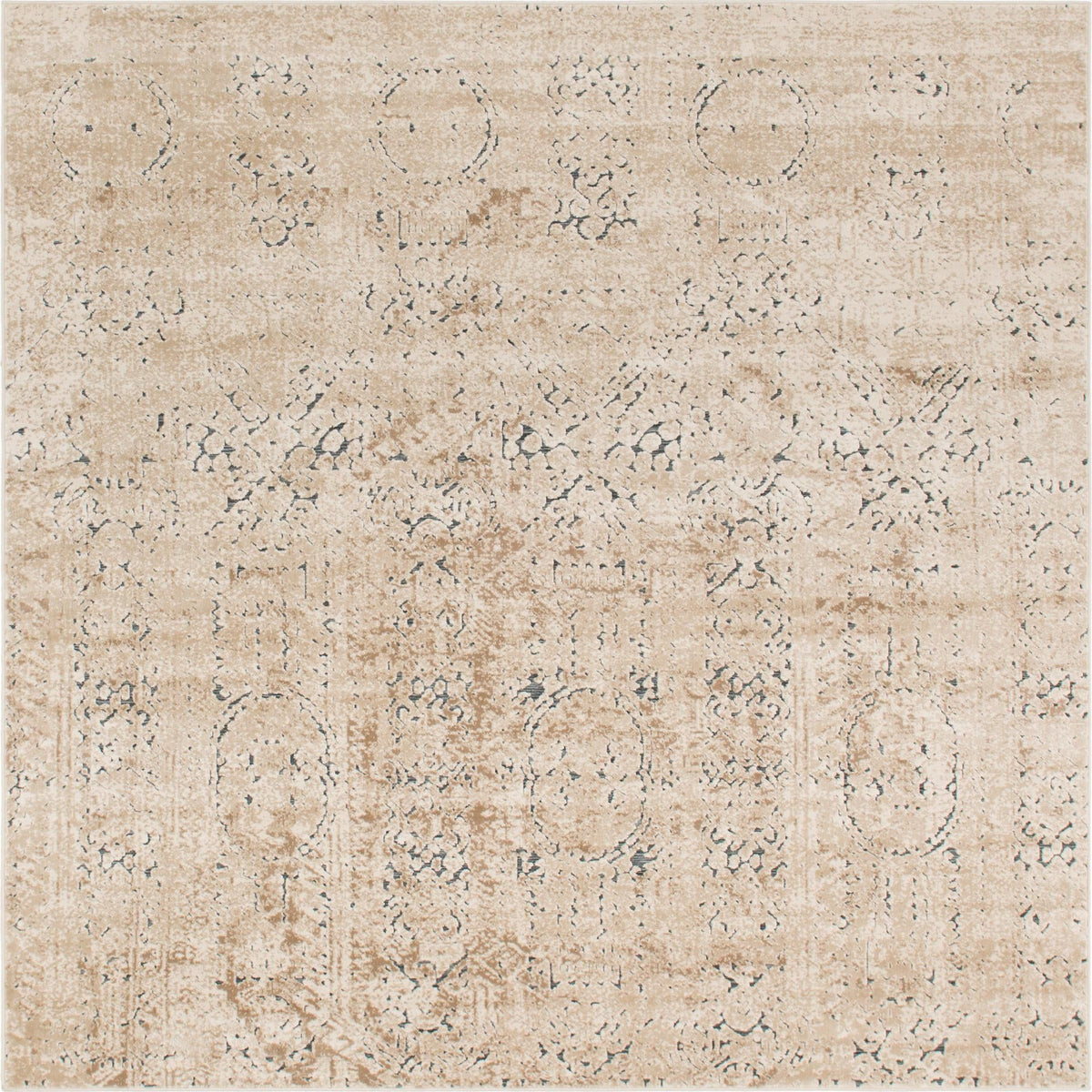 Coastal Manor Collection Area Rug -  Wavecrest Square Beige  lifestyle 84