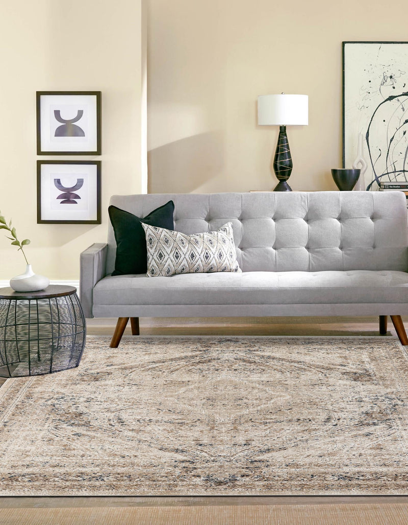 Coastal Manor Collection Area Rug -  Seagrove Square Beige  lifestyle 44