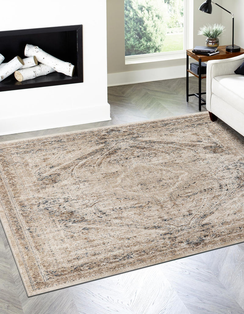 Coastal Manor Collection Area Rug -  Seagrove Square Beige  lifestyle 59